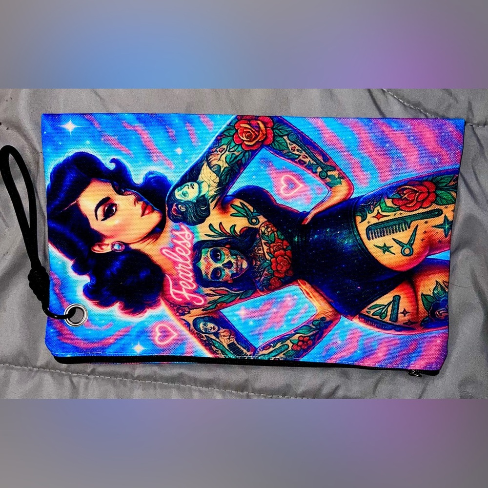 Tattooed pinup girl wristlet
